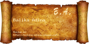 Balika Adina névjegykártya